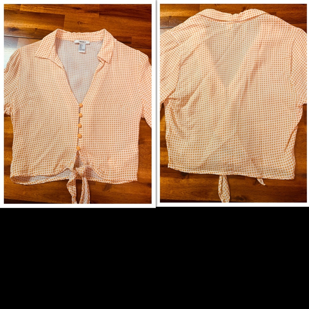Creamsicle Gingham Crop Top - Picture 2 of 9